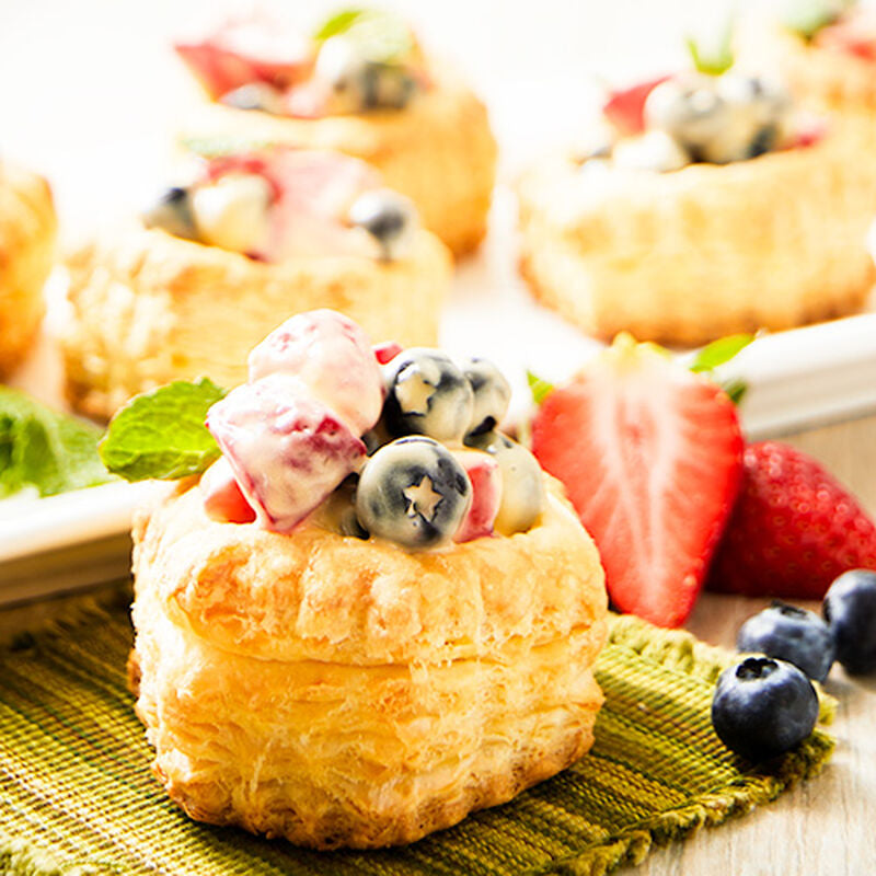 Strawberries and Blueberries in Lemon Curd Over Puff Pastry Recipe