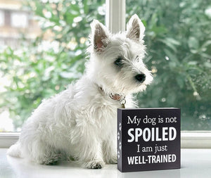 My Dog is Not Spoiled Block-5.5" Sq