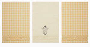 Buzzy Bees Ruffled Tea Towel Set of 3 19x28