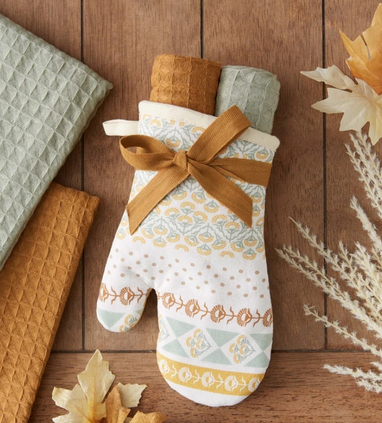 Golden Hour Printed Oven Mitt Set