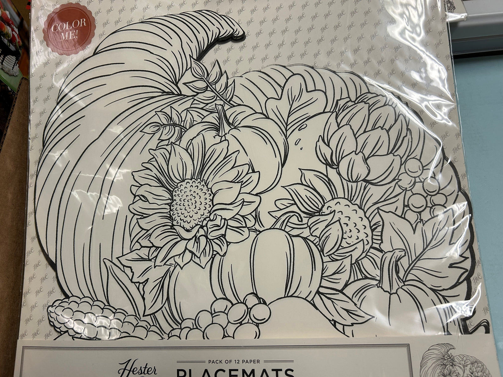 Coloring Cornucopia placemat