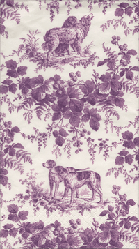Hunting Toile Purple Guest Towel