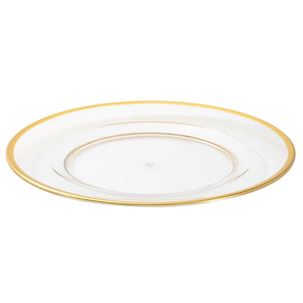Clear W/gold Rim Charger Top Acrylic Dinner Plate Charger