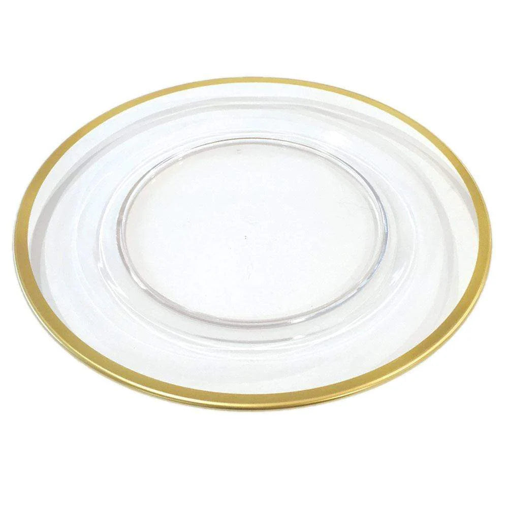 Clear W/gold Rim Charger Top Acrylic Dinner Plate Charger