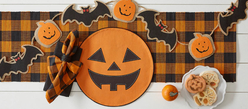 Jack O Lantern Embellished Round Placemat