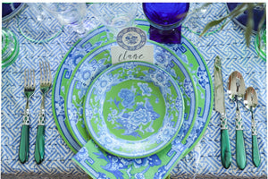 Green and Blue Chinoiserie Dinner Plates