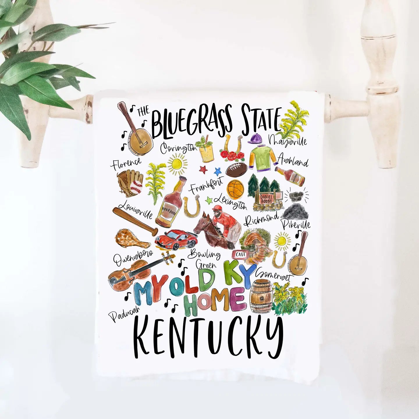 State of Kentucky Tea Towel