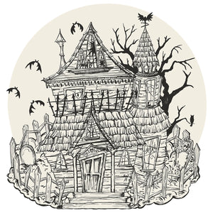 Die cut Coloring Haunted House Placemat