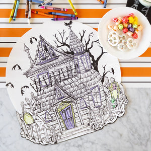 Die cut Coloring Haunted House Placemat