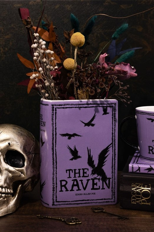 Large Book Vase, The Raven - Purple