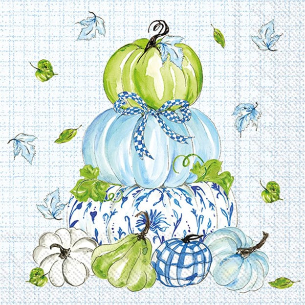 Chinoiserie stacked pumpkin cocktail napkins