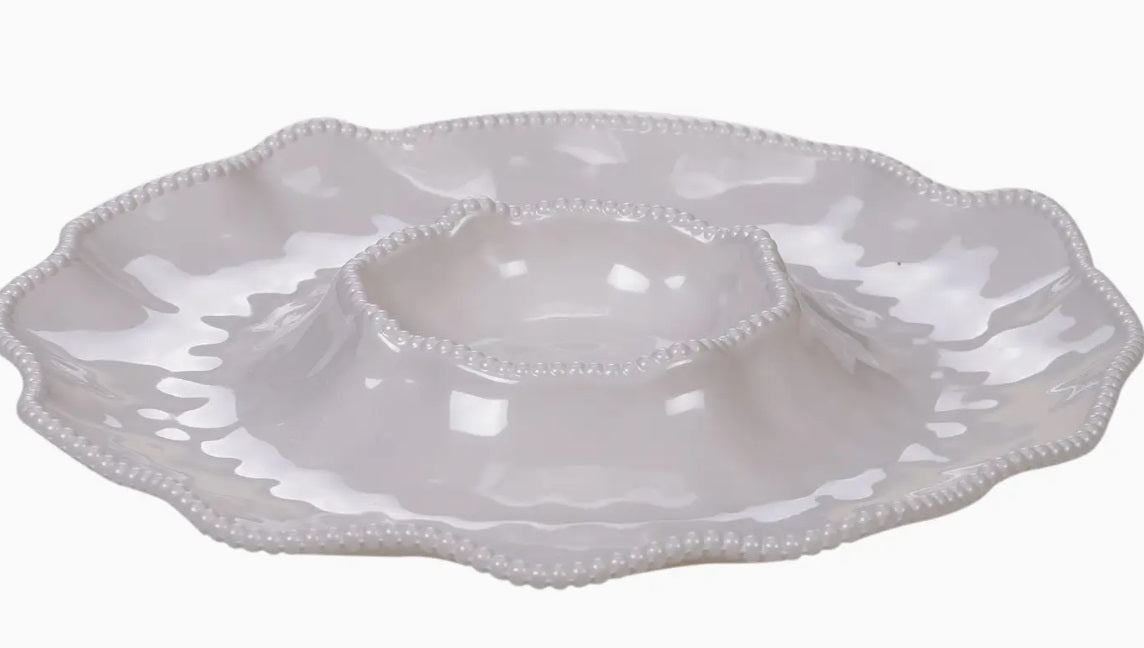 Perlette Cream Melamine Chip & Dip