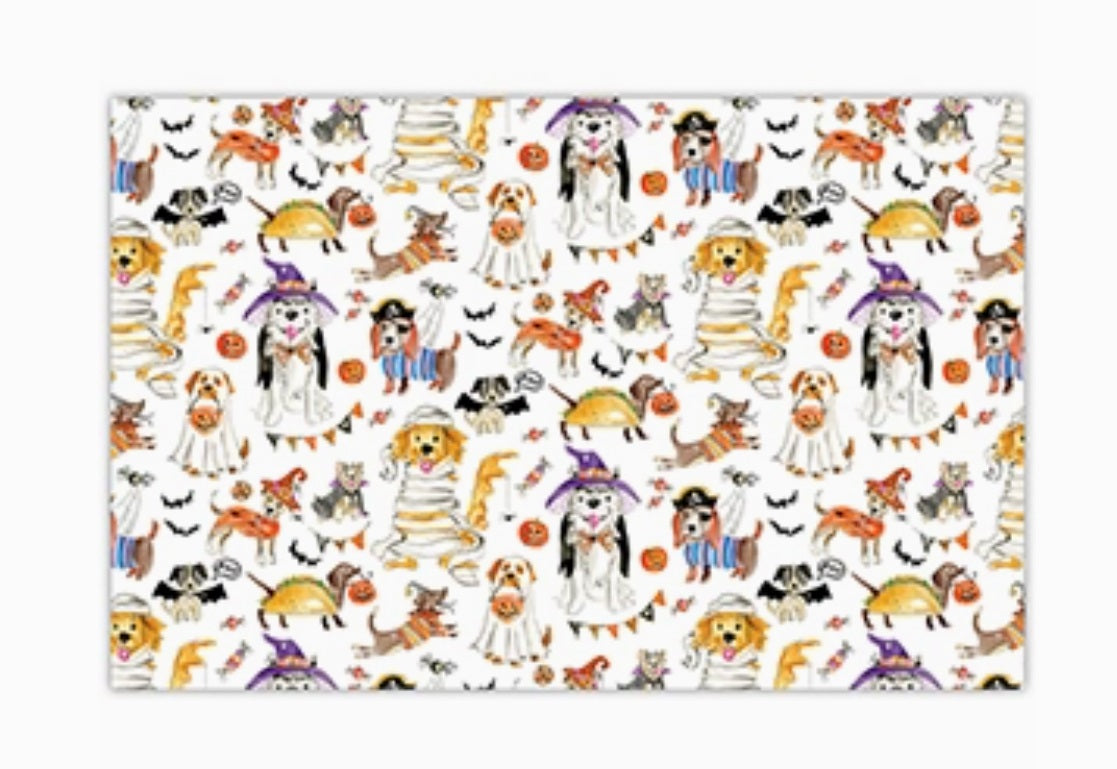 Handpainted Trick or Treat Pooches Placemat