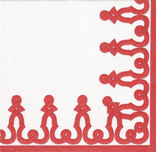 Red Paper Linen Dinner Napkins