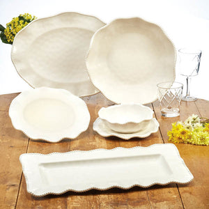 Perlette Cream Dinner Plate