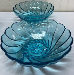 Hazel Atlas Tropical Turquoise Blue Bowl