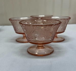 S4 Pink Madrid Style Sherbet Goblets