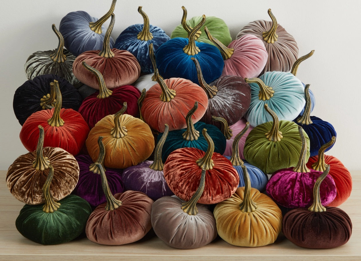 Burgundy Velvet Pumpkin Large