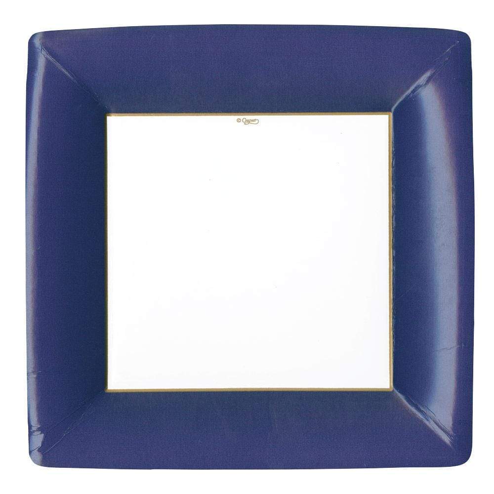 Dinner Plates Square Grosgrain Border Navy