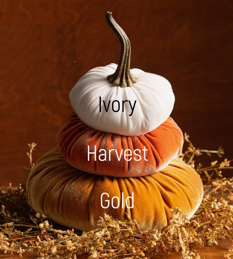 Velvet Stacked Pumpkins