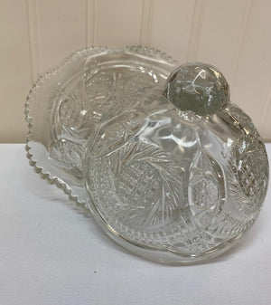 McKee Pressed Glass Butter Dish