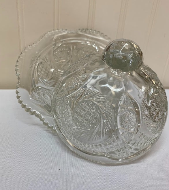 McKee Pressed Glass Butter Dish