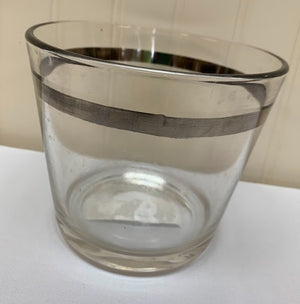Mid Century Silver Rimmed Ice Bucket