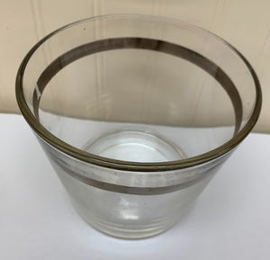 Mid Century Silver Rimmed Ice Bucket