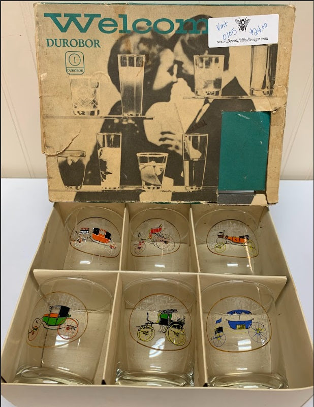 Set Of 6 Car Glasses In Box