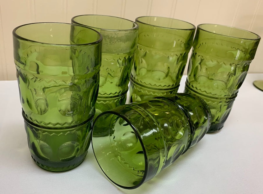 S5 Green Avocado King Thumbprint Water Glasses