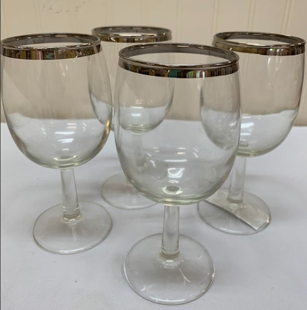S4 Silver Rimmed Wine Glasses