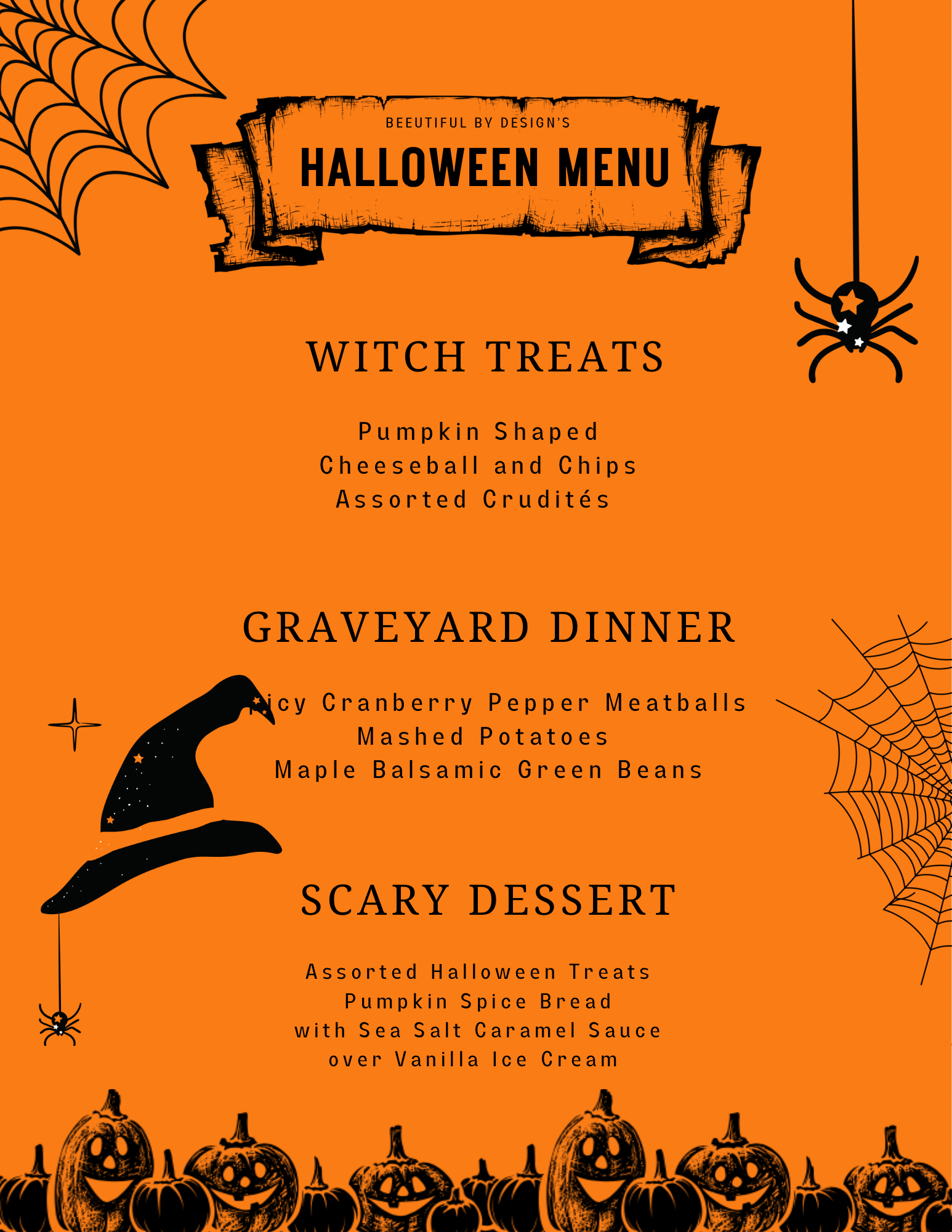 Halloween Dinner Party Menu