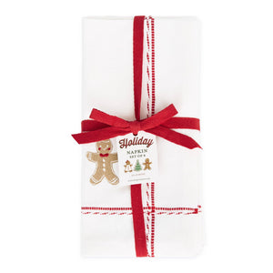 Gingerbread Man Embellished Napkin Set of 4