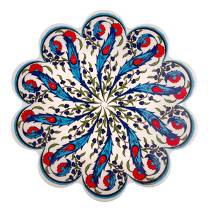 Tulips on White Large Vintage Style Ceramic Tile Trivet 7''