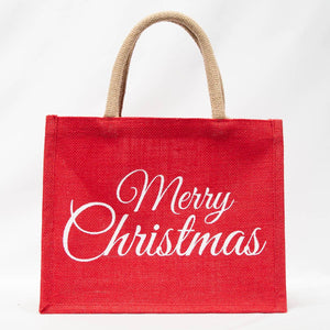 Classic Merry Christmas  Gift Tote   Red/White   12x10x8