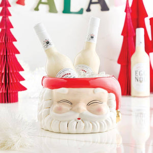 Ceramic Ice Bucket - Santa: Ceramic / 9.5" dia, 6" h