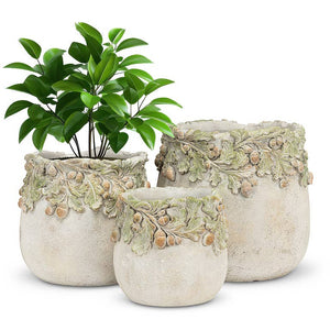 Oak Leaves & Acorns Planter: Large