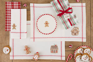 Gingerbread Man Embellished Napkin Set of 4