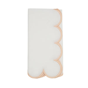Cotton Scalloped Dinner Napkin: Orange/Black / 20"