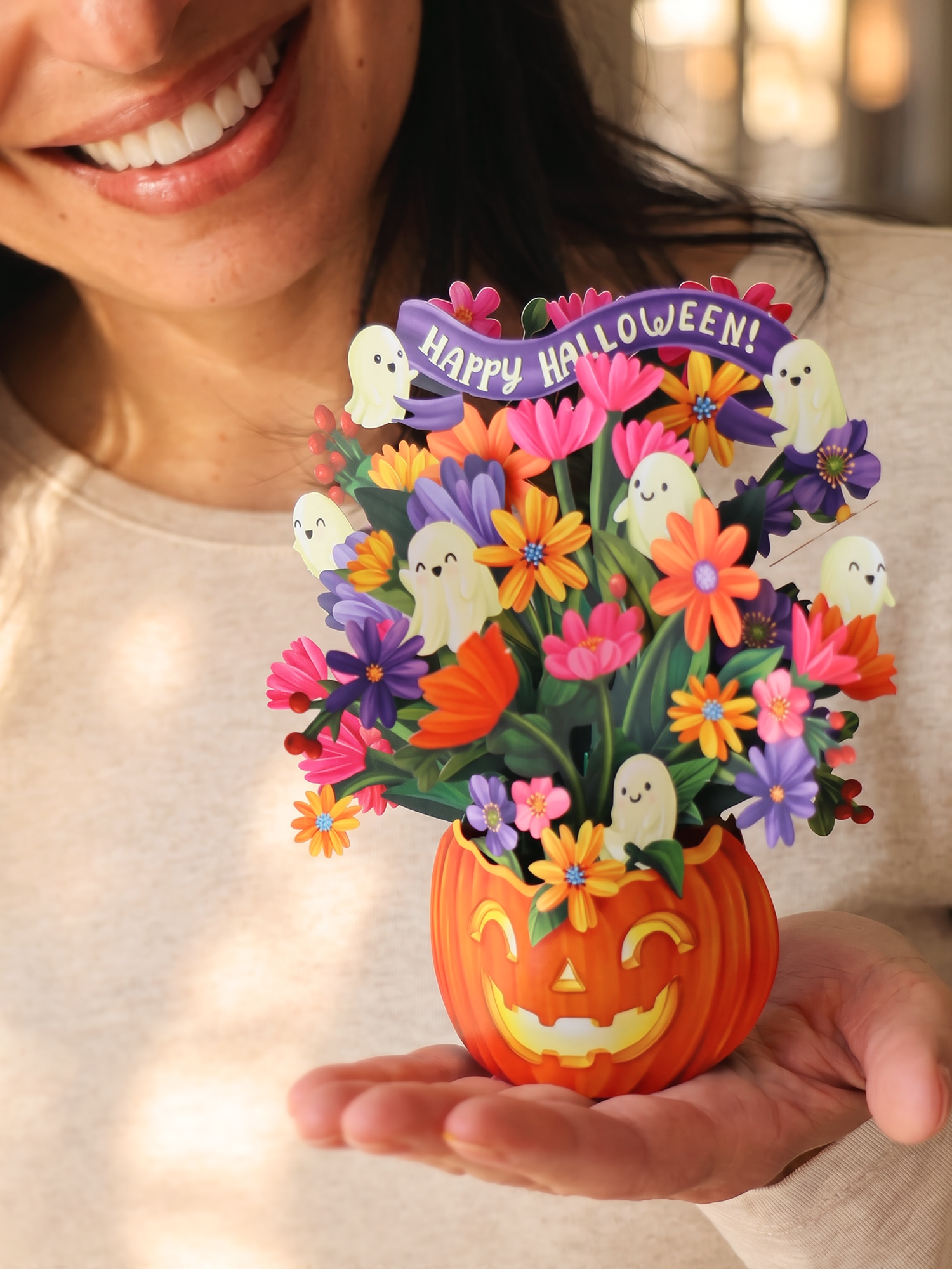 Mini Jack-O'-Lantern Boo-quet Mini Po-UP Greeting Cards
