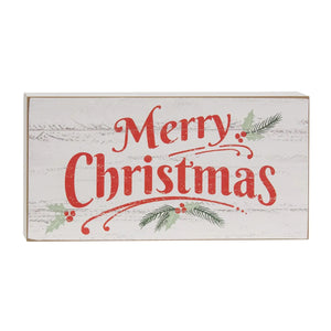 Merry Christmas Distressed Shiplap Look Box Sign