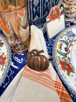 Orange and tan oversized napkins