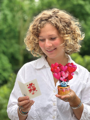 Mini Heart Balloons Mini Pop-up Greeting Cards