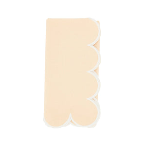 Cotton Scalloped Dinner Napkin: Black/Orange / 20"
