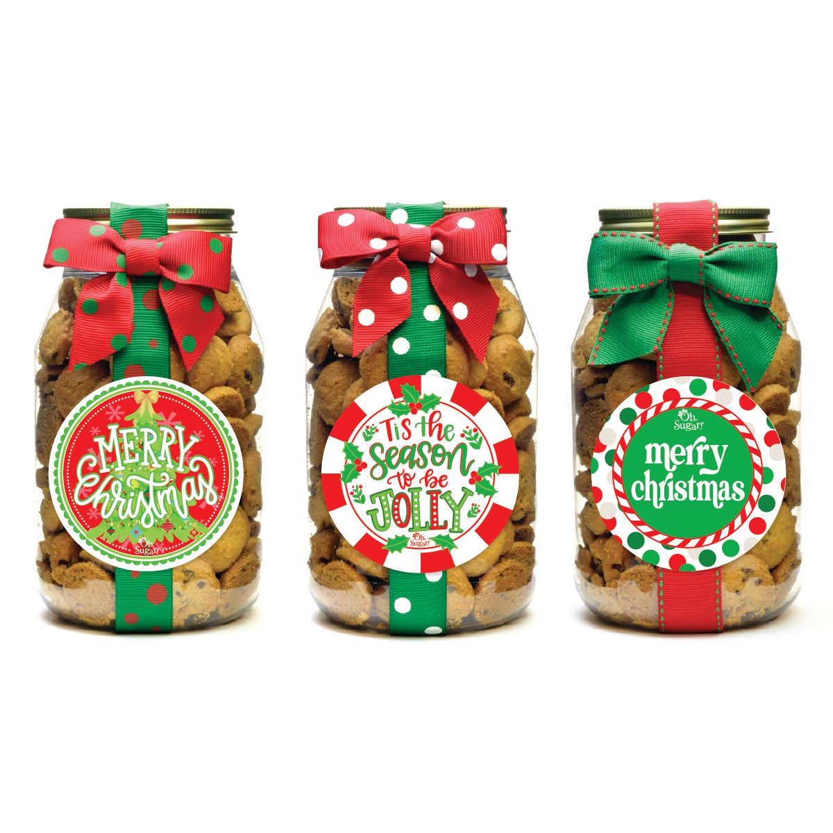 Cookie - Christmas Holiday Asst #1 - Quart Jars: Chocolate Chip