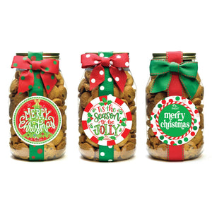 Cookie - Christmas Holiday Asst #1 - Quart Jars: Chocolate Chip