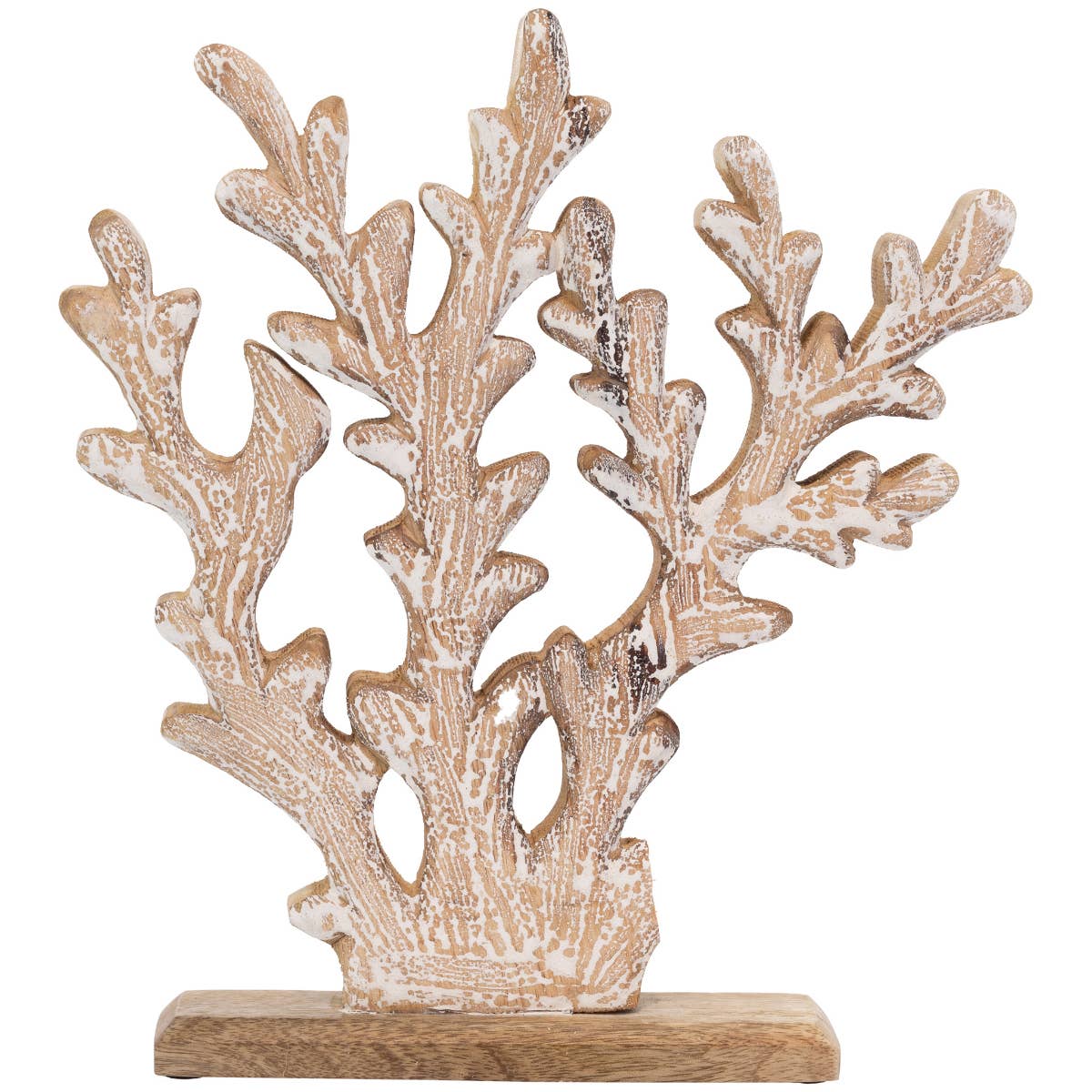 12.5" Tall Whitewash Coral Nautical Décor