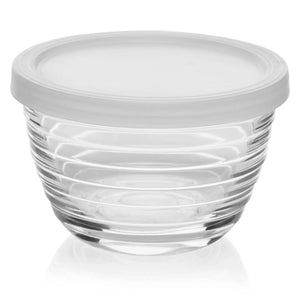 Libbey Small Glass Bowls with Lids, 6.25-ounce, Set of 8