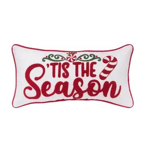 Christmas Tis The Season Candy Cane Throw Pillow