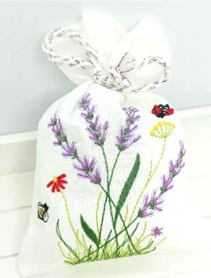 Embroidered Sachet - Lavender Fields